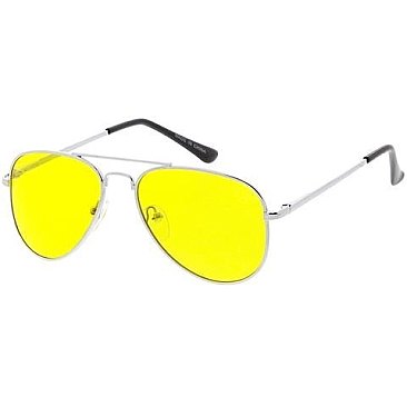 Small Size Pack of 12 Metal Aviator Kids Sunglasses