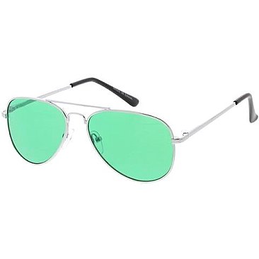 Small Size Pack of 12 Metal Aviator Kids Sunglasses
