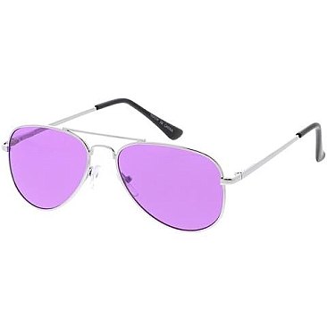 Small Size Pack of 12 Metal Aviator Kids Sunglasses