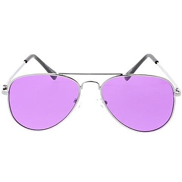 Small Size Pack of 12 Metal Aviator Kids Sunglasses