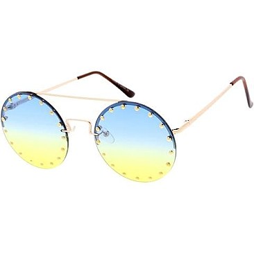 Pack of 12 Studded Round Sunglasses