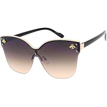 Pack of 12 Bee Accent Shield Sunglasses