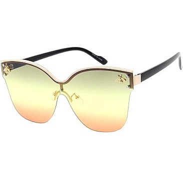 Pack of 12 Bee Accent Shield Sunglasses