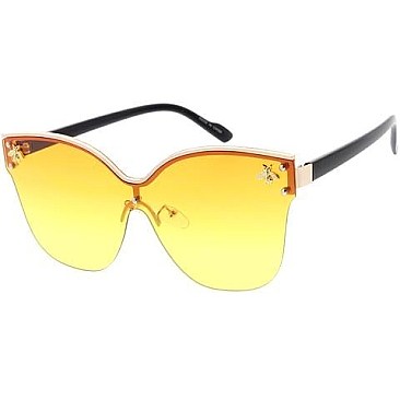 Pack of 12 Bee Accent Shield Sunglasses