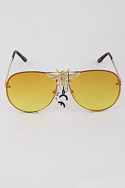 Pack of 12 Aviator Bee Accent Gradient Sunglasses