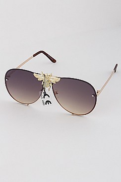 Pack of 12 Aviator Bee Accent Gradient Sunglasses