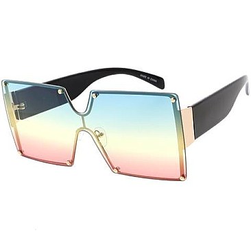 Pack of 12 Square Iconic Mix Tone Sunglasses