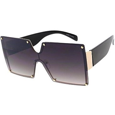 Pack of 12 Square Iconic Mix Tone Sunglasses