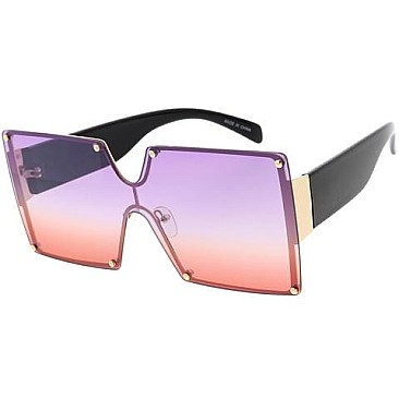 Pack of 12 Square Iconic Mix Tone Sunglasses