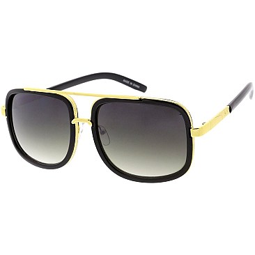 Pack of 12 Rubber Frame Aviator Sunglasses