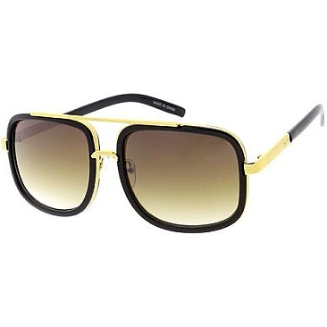 Pack of 12 Rubber Frame Aviator Sunglasses