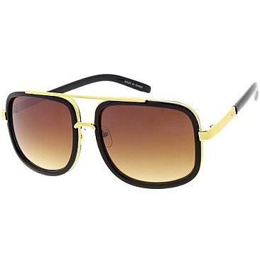 Pack of 12 Rubber Frame Aviator Sunglasses