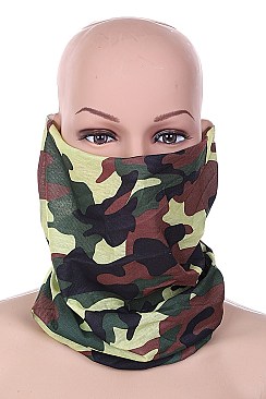 PACK OF 12 ASSORTED COLOR CAMOUFLAGE TUBE FACE MASK