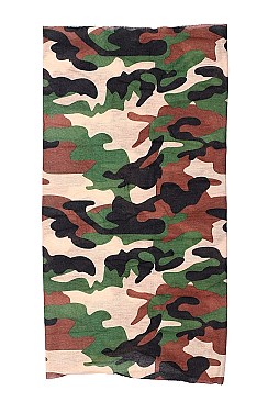 PACK OF 12 ASSORTED COLOR CAMOUFLAGE TUBE FACE MASK