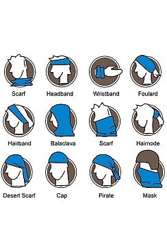 PACK OF 12 ASSORTED COLOR CAMOUFLAGE TUBE FACE MASK
