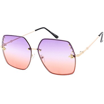 Pack of 12 Mix Tint Golden Bee Accent Sunglasses