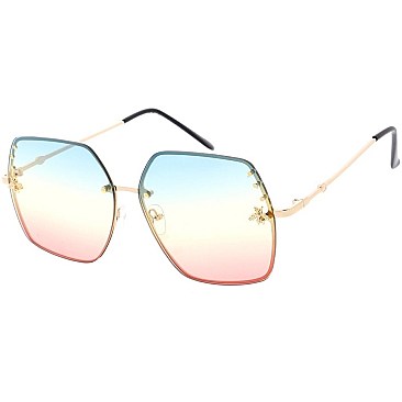 Pack of 12 Mix Tint Golden Bee Accent Sunglasses