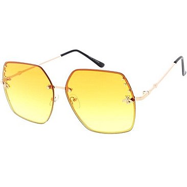 Pack of 12 Mix Tint Golden Bee Accent Sunglasses
