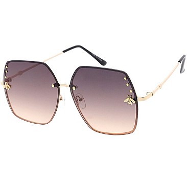 Pack of 12 Mix Tint Golden Bee Accent Sunglasses