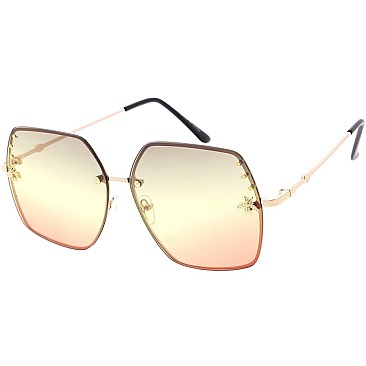 Pack of 12 Mix Tint Golden Bee Accent Sunglasses
