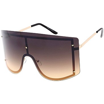 Pack of 12 Temple Frame Shield Sunglasses