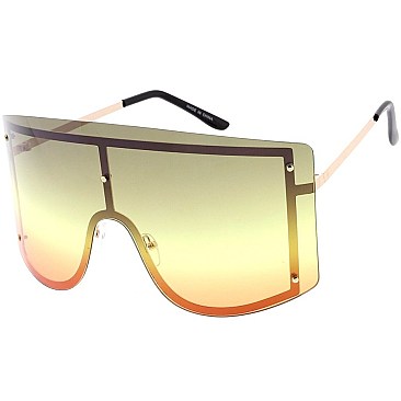Pack of 12 Colorful Shield Sunglasses