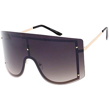 Pack of 12 Temple Frame Shield Sunglasses