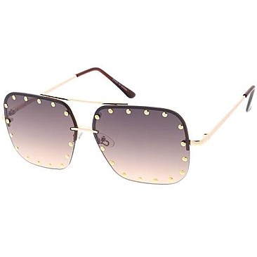 Pack of 12 Gradient Studded Sunglasses