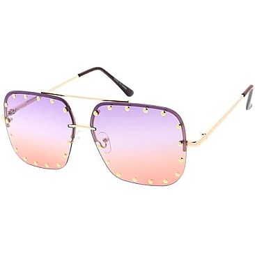 Pack of 12 Gradient Studded Sunglasses