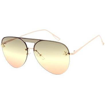 Pack of 12 Bee Accent Aviator Sunglasses