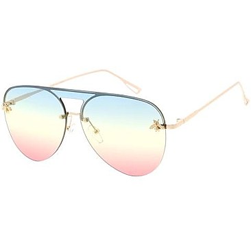 Pack of 12 Bee Accent Aviator Sunglasses