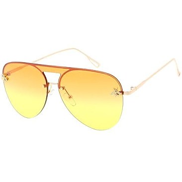 Pack of 12 Bee Accent Aviator Sunglasses