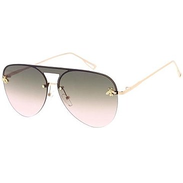 Pack of 12 Bee Accent Aviator Sunglasses