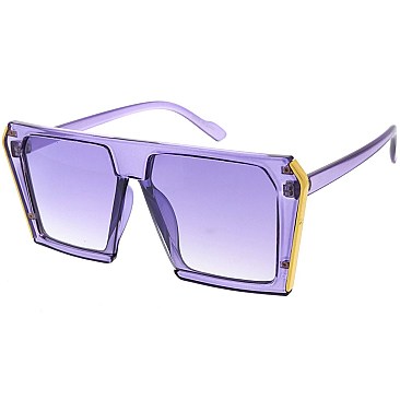 Pack of 12 Transparent Monotone Shield Sunglasses