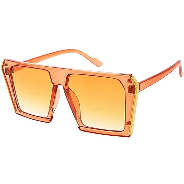 Pack of 12 Transparent Monotone Shield Sunglasses