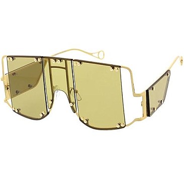 Pack of 12 Exposed Frame Shield Sunglasses