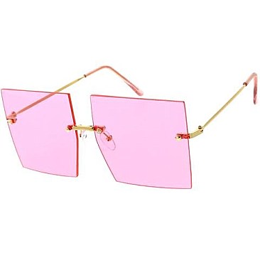 Pack of 12 Gold Rim Large Square Sunglasses