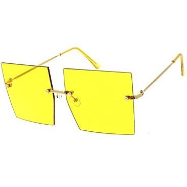 Pack of 12 Gold Rim Large Square Sunglasses