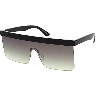 Pack of 12 Half Framed Shield Sunglasses