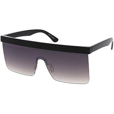 Pack of 12 Half Framed Shield Sunglasses