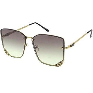 Pack of 12 Gold Trim Iconic Rimless Sunglasses Set