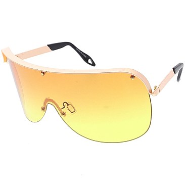 Pack of 12 Half Frame Shield Sunglasses