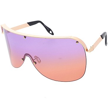 Pack of 12 Half Frame Shield Sunglasses