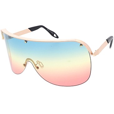 Pack of 12 Half Frame Shield Sunglasses