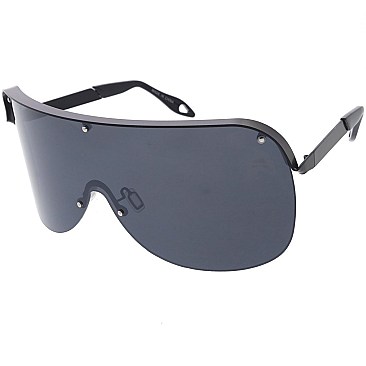 Pack of 12 Half Frame Shield Sunglasses