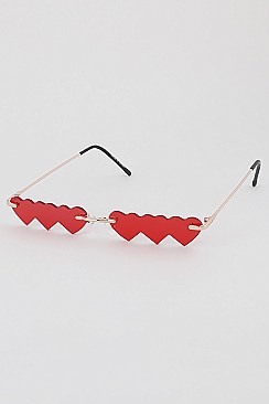 Pack of 12 Multicolor Heart Strike Sunglasses