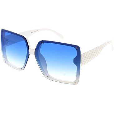 Pack of 12 Textured Temples Square Sunglasses