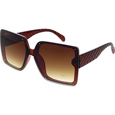 Pack of 12 Textured Temples Square Sunglasses