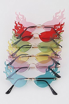 Pack of 12 Multicolor Burning Up Sunglasses