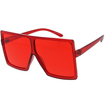 Pack of 12 Oversized Monotone Shield Sunglasses
